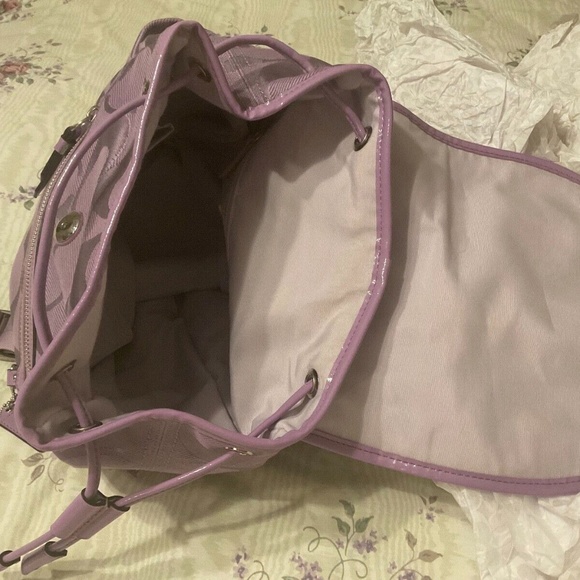 Vintage Coach Lilac/Purple Signature Jacquard Backpack Very Nice main image 5